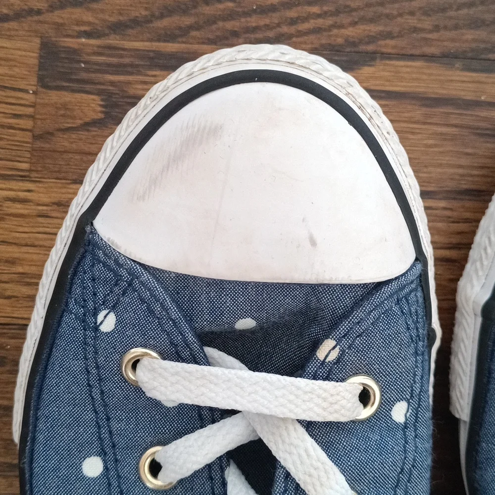 Kid's Converse All Star Blue with White Polka Dot Shoes